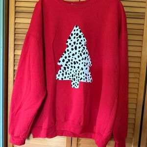 NWOT Jerzees Red NuBlend Dalmatian Print Sweatshirt